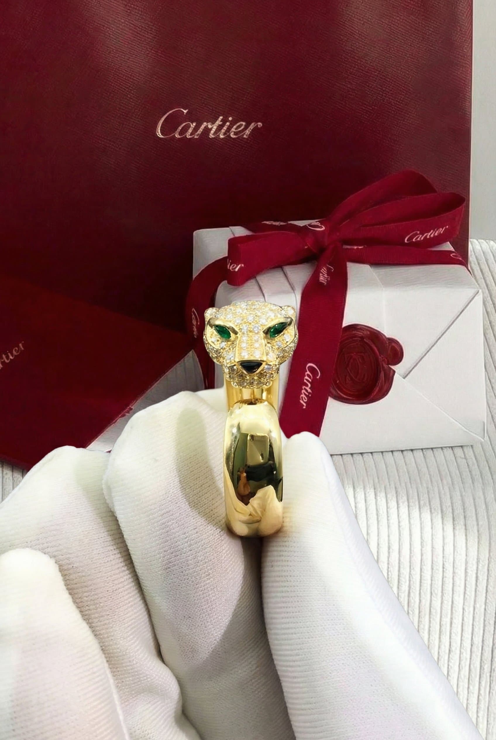 Золотое кольцо Cartier Panthère de Cartier с бриллиантами — фото 4