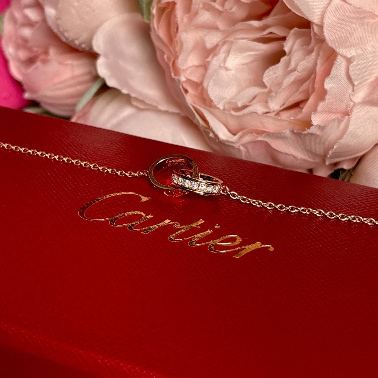 Cartier Браслет цепочка Cartier Love с бриллиантами 0,22 ct (розовое золото 750)