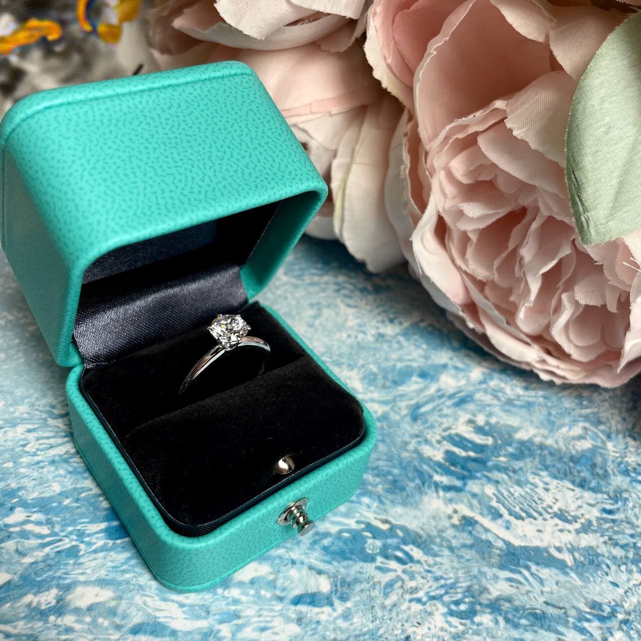 Кольцо Tiffany Co 1,00 ct (белое золото 585) (синтетика)