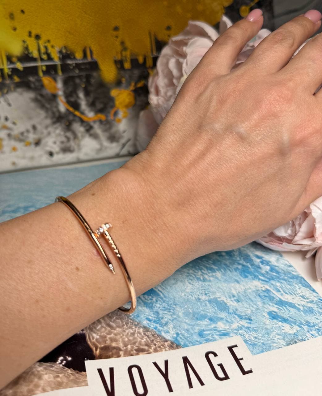 Браслет Cartier Juste Un Clou с бриллиантами 0,18 ct (розовое золото 750) — фото 5