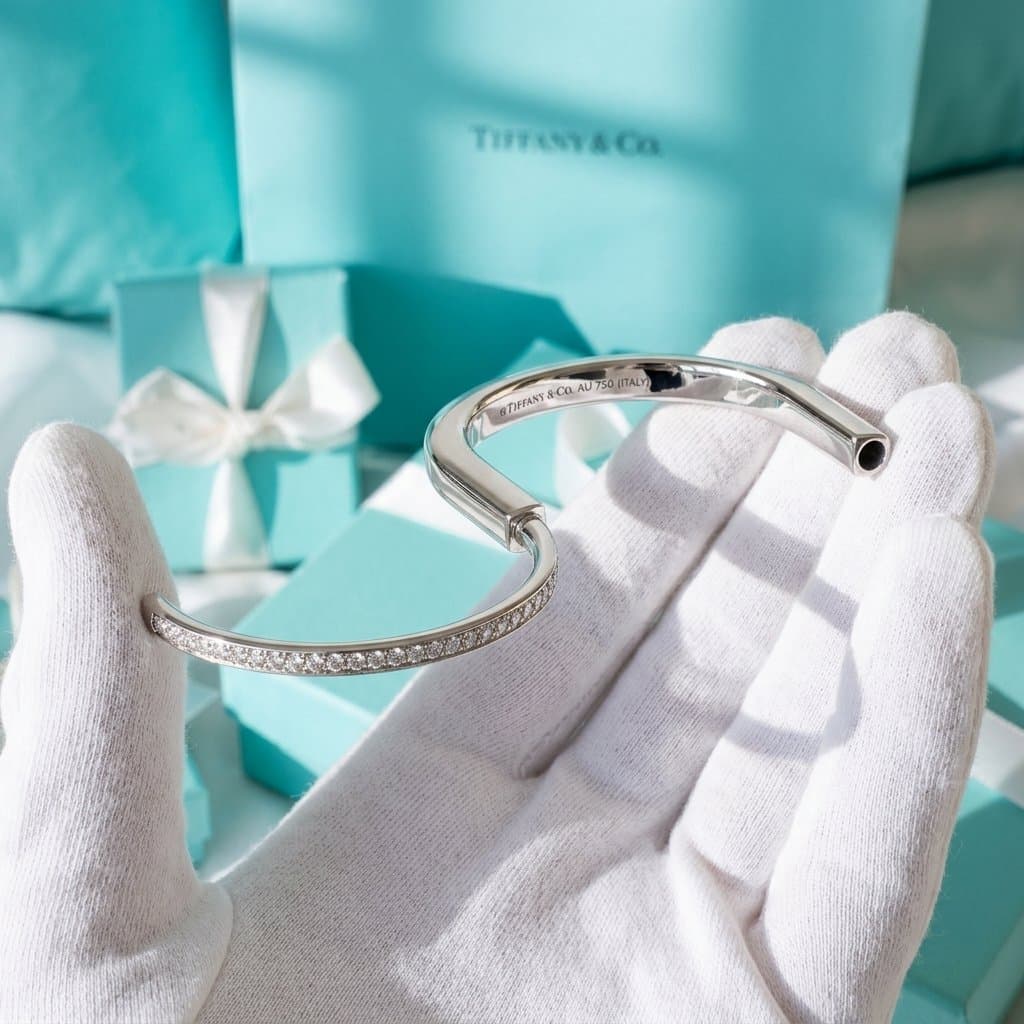 Браслет Tiffany Lock из белого золота с бриллиантами