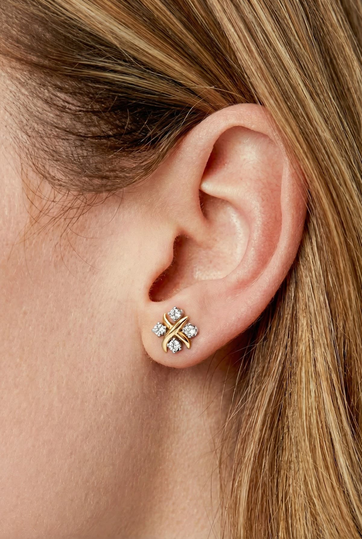 Tiffany & Co. Золотые серьги с бриллиантами Tiffany Schlumberger