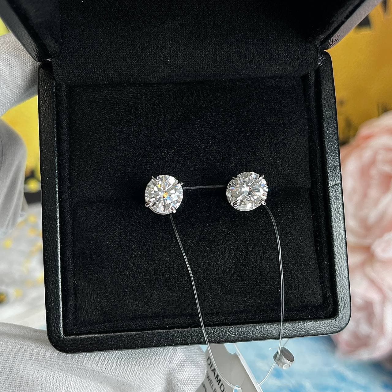 Серьги пусеты с бриллиантами 3,02 ct (LAB)