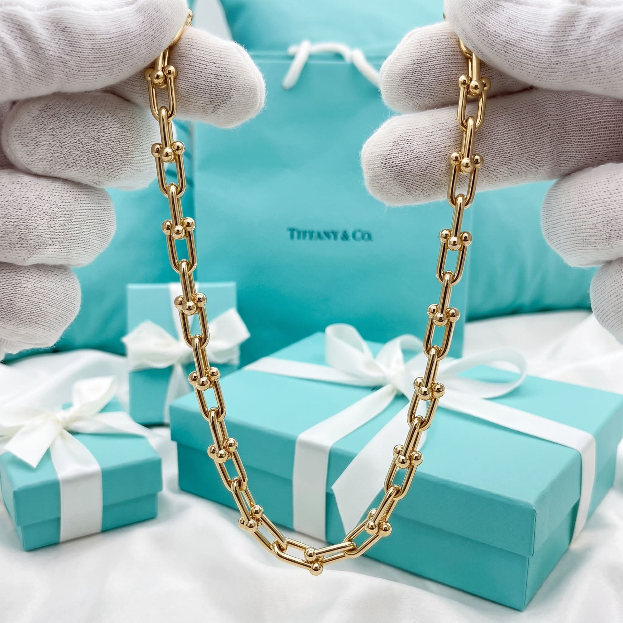Колье Tiffany HardWear среднее звено, розовое золото