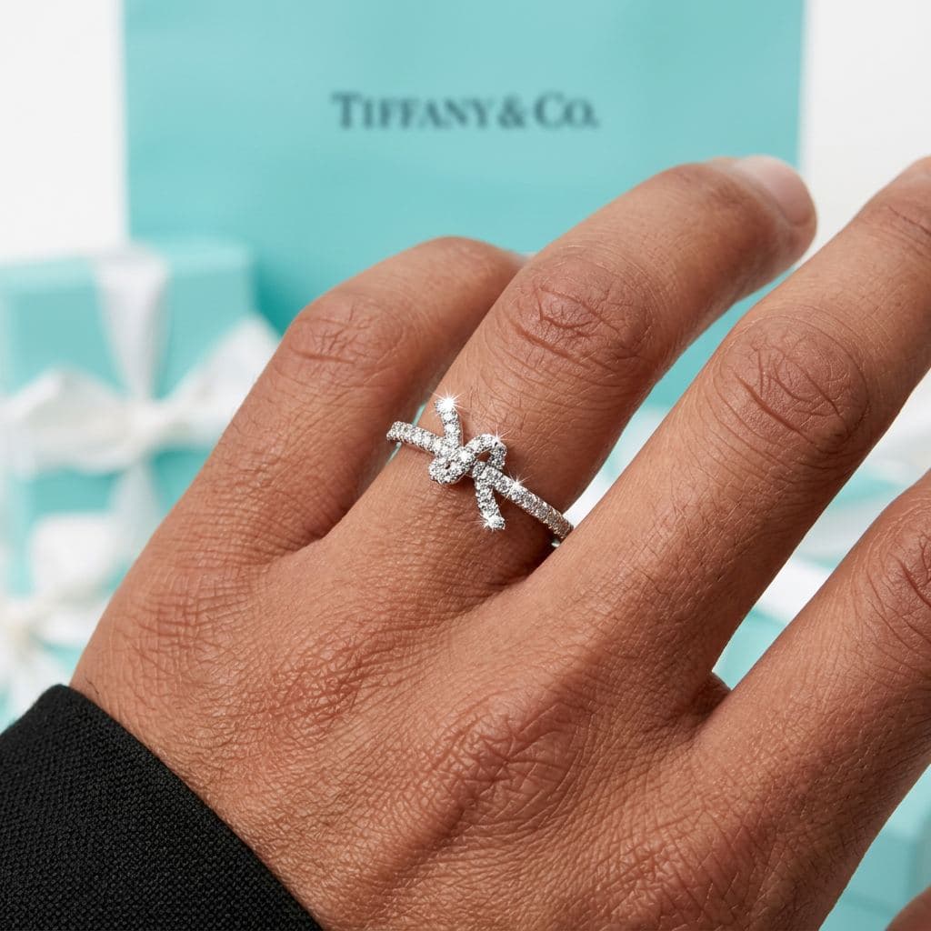 Кольцо Tiffany Knot в розовом золоте с бриллиантами — фото 7