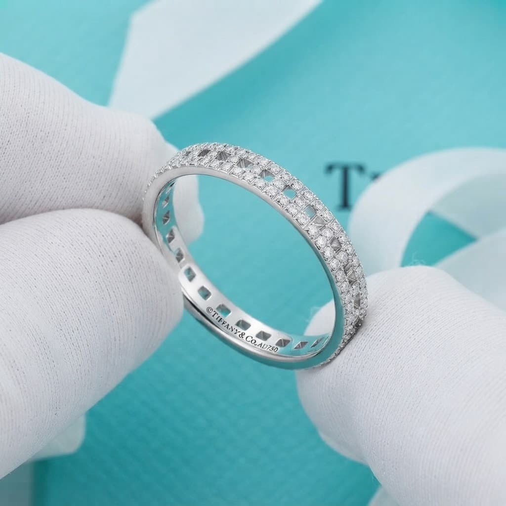 Кольцо Tiffany T True Narrow с бриллиантами, желтое золото — фото 2