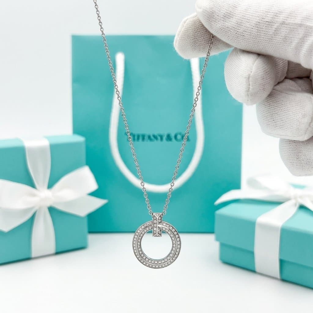 Кулон Tiffany T1 Narrow Circle с бриллиантами, розовое золото