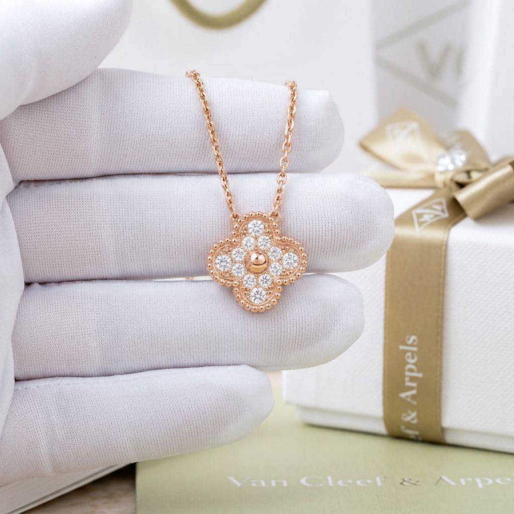 Кулон Van Cleef & Arpels Vintage Alhambra с бриллиантами — фото 2