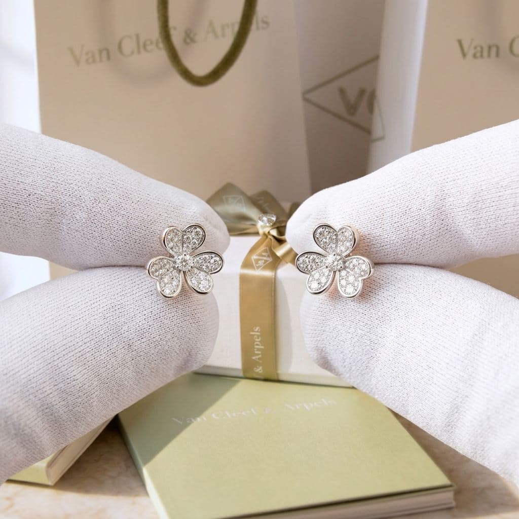 Серьги Van Cleef & Arpels Flora Frivole, мини модель — фото 3