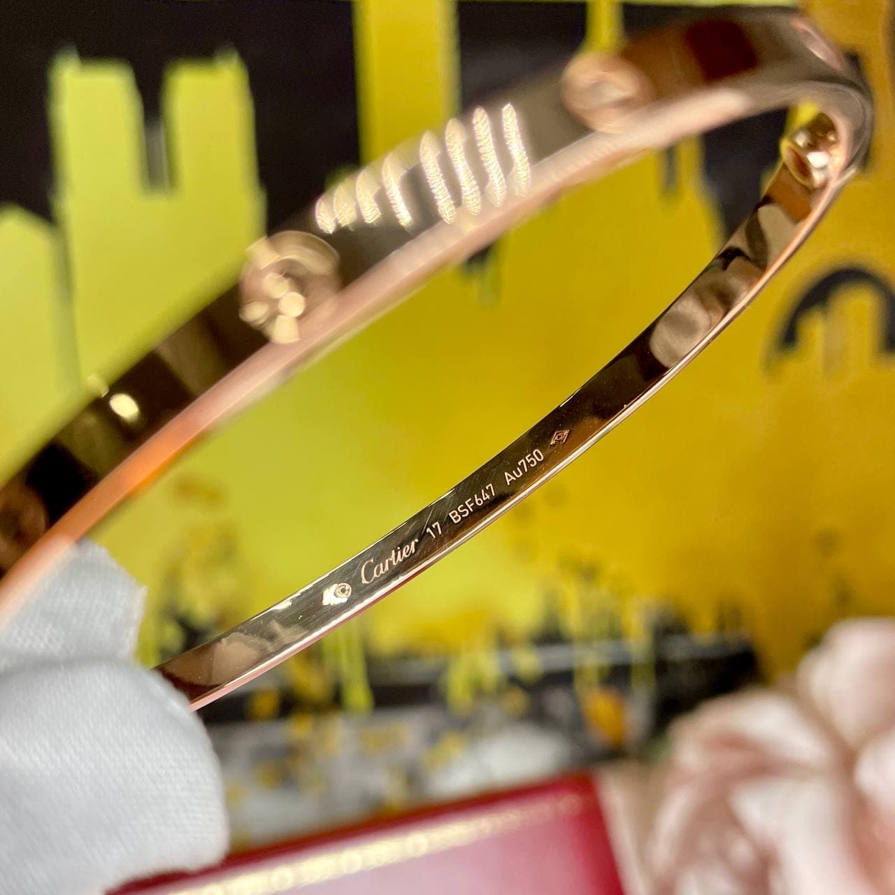 Браслет Cartier Love узкая модель (розовое золото 585) — фото 4