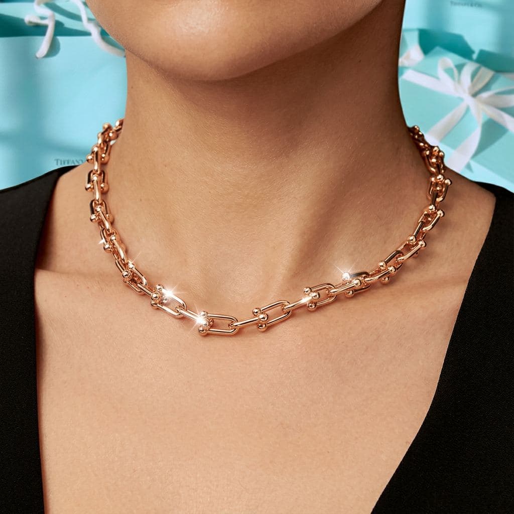 Колье Tiffany HardWear среднее звено, розовое золото — фото 3