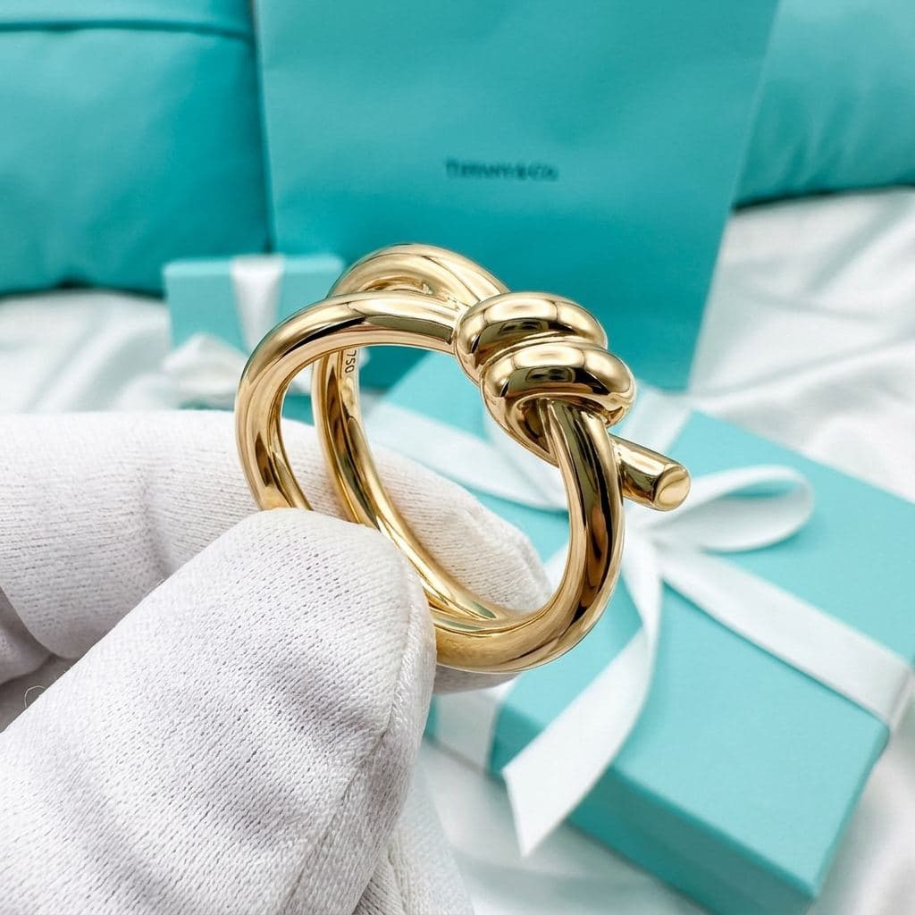 Кольцо Tiffany Knot Double Row в желтом золоте, Жёлтое золото