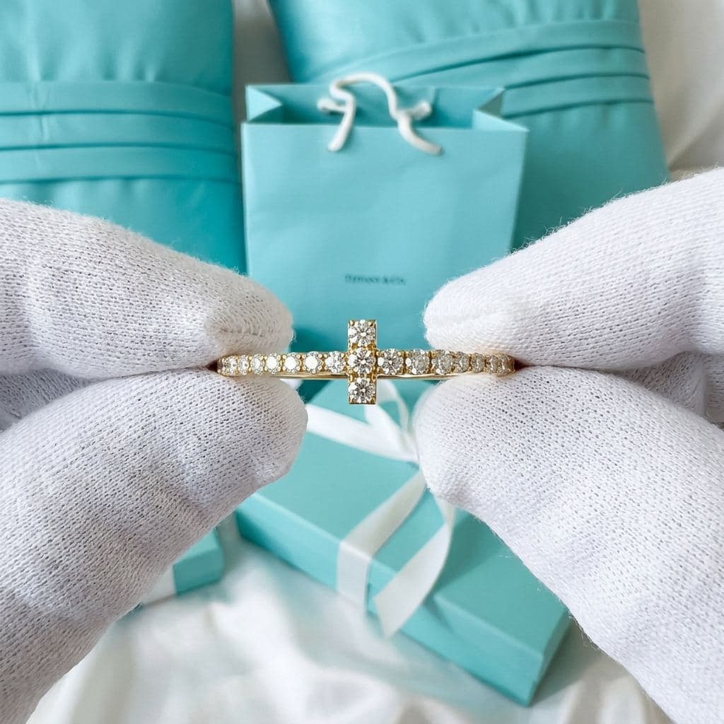 Кольцо Tiffany T — с бриллиантами, розовое золото — фото 4