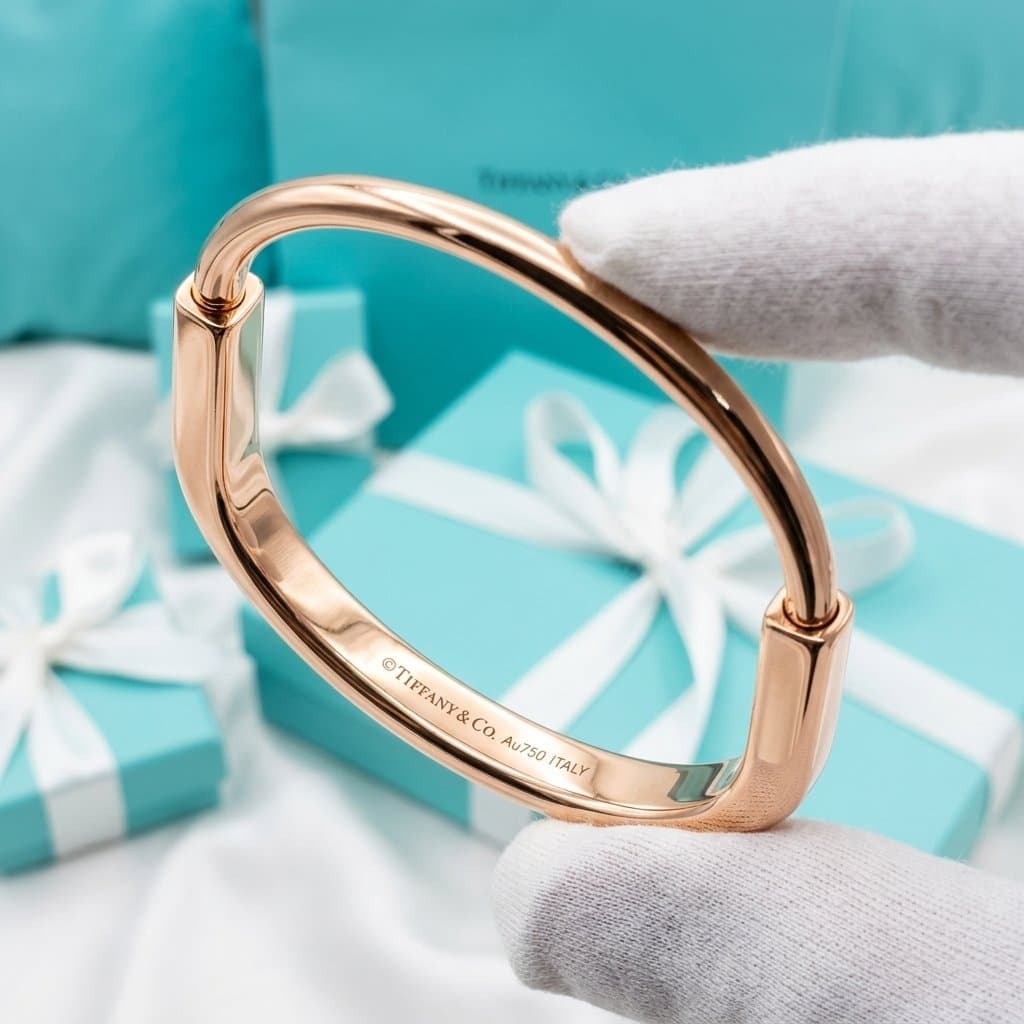 Браслет Tiffany Lock в розовом, желтом и белом золоте — фото 4