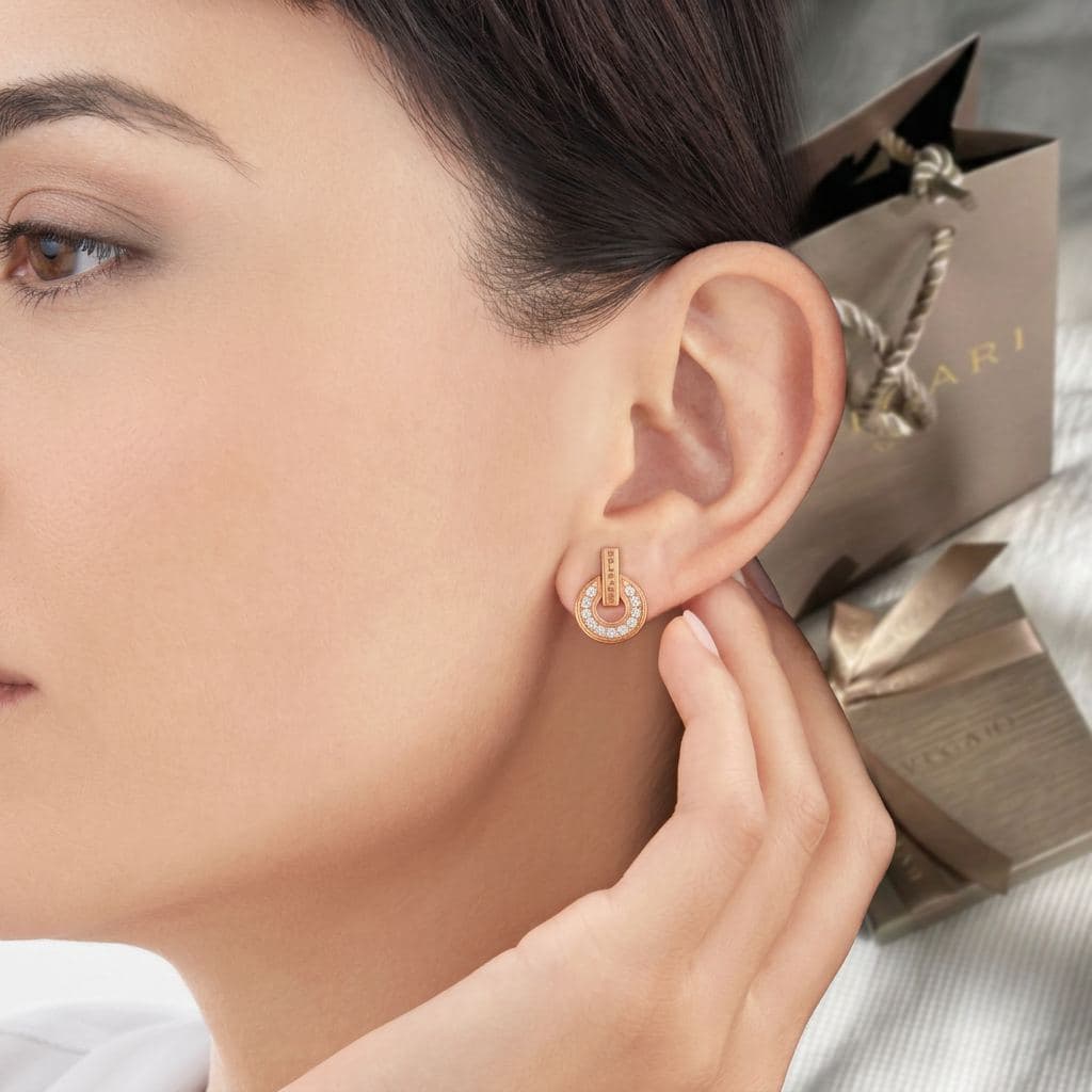 Серьги BVLGARI BVLGARI с бриллиантами из розового золота