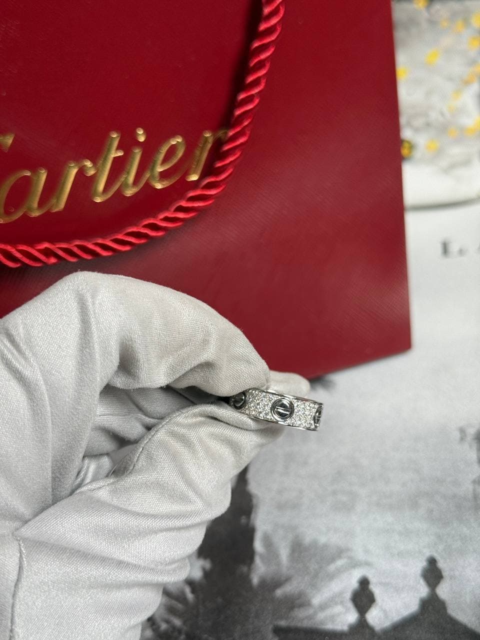 Кольцо Cartier Love Pave 0,79 ct (белое золото 750) — фото 5