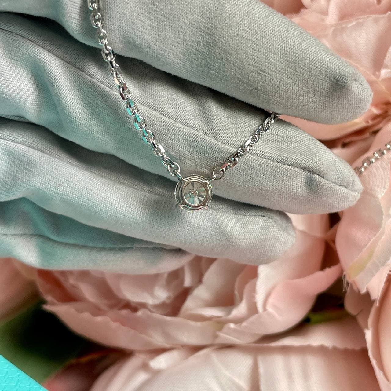 Подвеска Tiffany 1 ct (белое золото 585) — фото 3