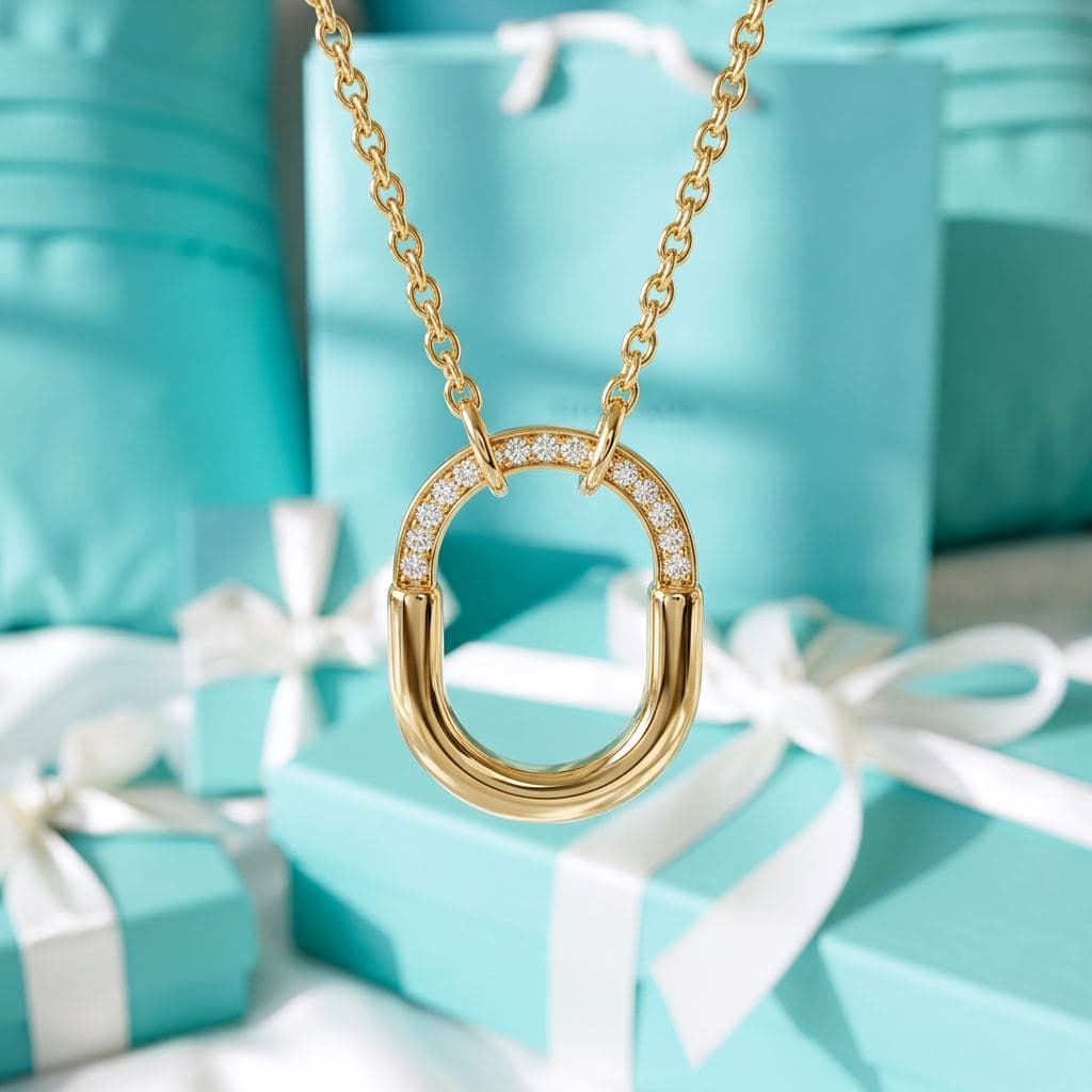 Tiffany Lock — Маленький кулон с бриллиантами, Розовое золото