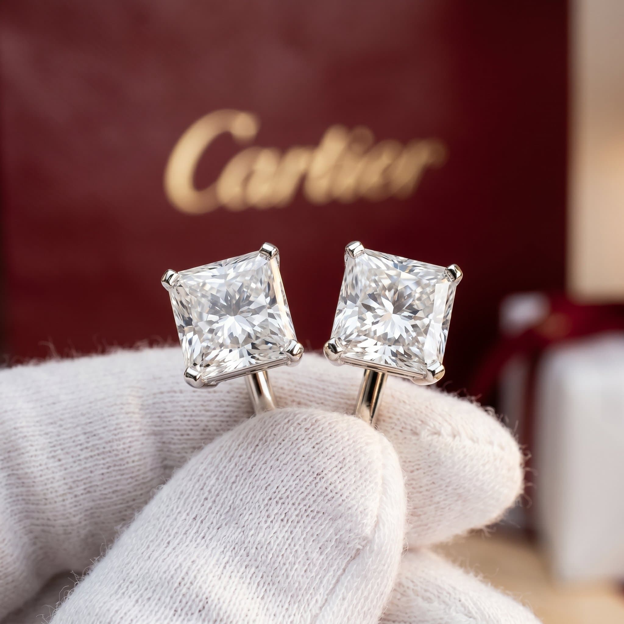 Золотые серьги Cartier 1895