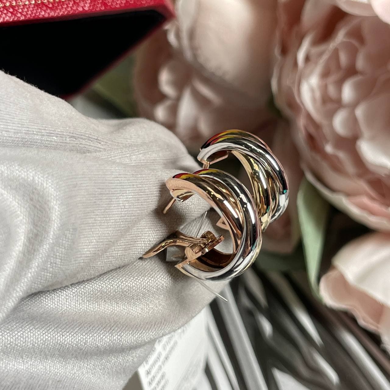 Серьги Cartier Trinity (золото 585)