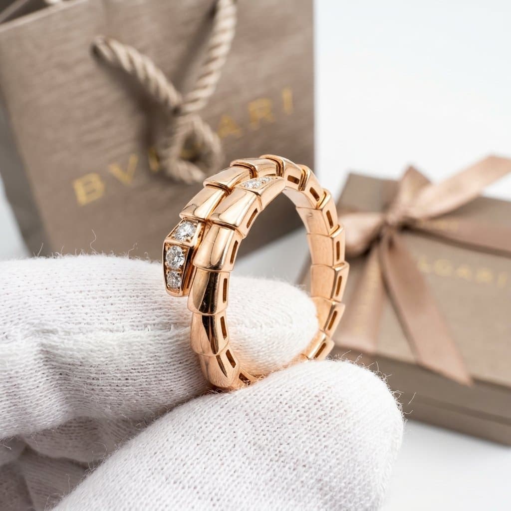 Кольцо Bulgari Serpenti Viper с бриллиантами