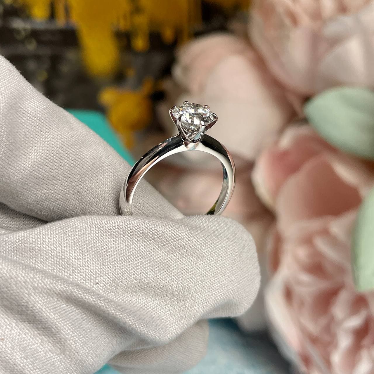 Кольцо Tiffany Co 1,00 ct (белое золото 585) (синтетика) — фото 4