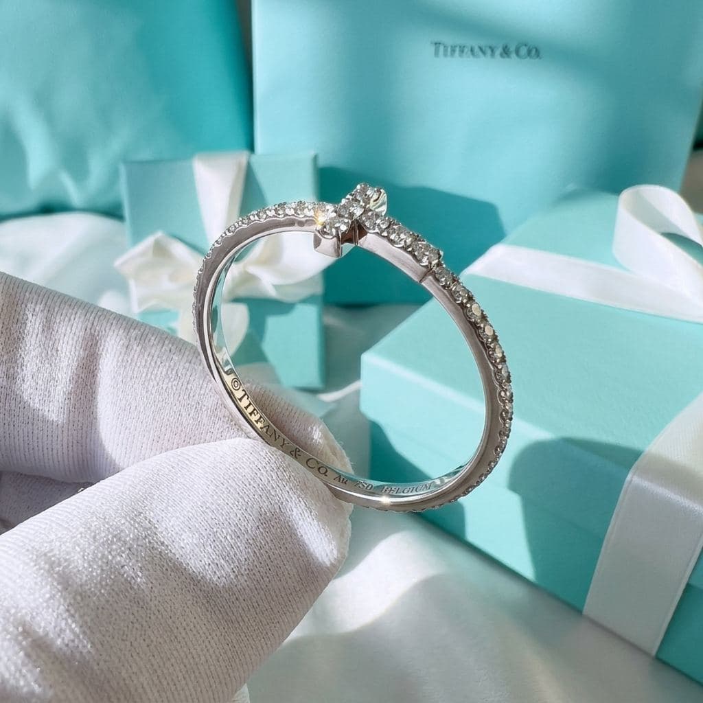 Кольцо Tiffany T — с бриллиантами, розовое золото — фото 2