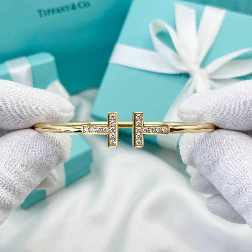 Браслет Tiffany T из розового золота с бриллиантами — фото 3