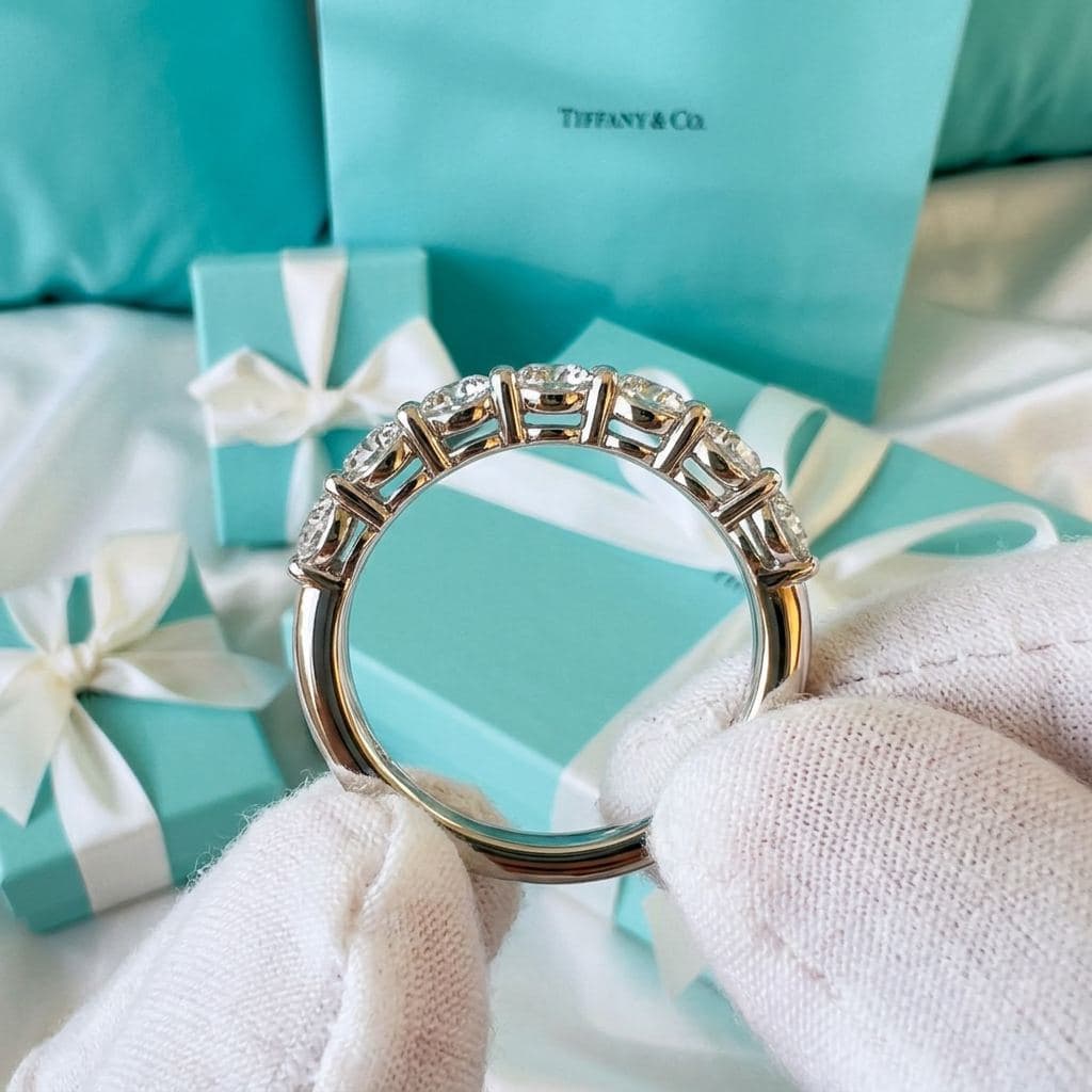 Кольцо Tiffany Forever из платины с бриллиантами, 3.5 мм, Белое золото