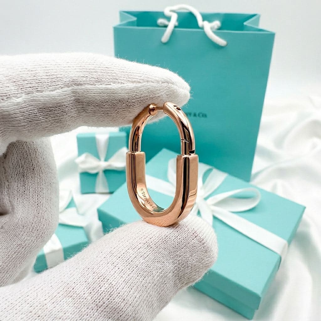 Серьги Tiffany Lock в розовом золоте, средние, Розовое золото