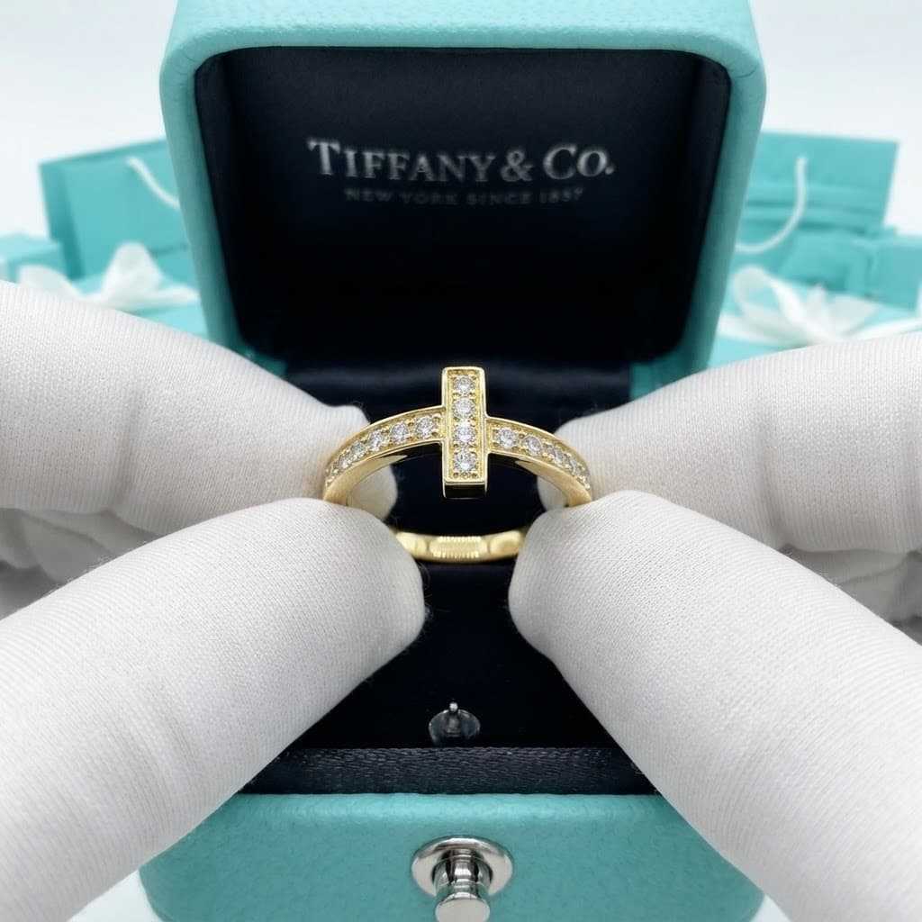 Кольцо Tiffany T1 узкое с бриллиантами — фото 9