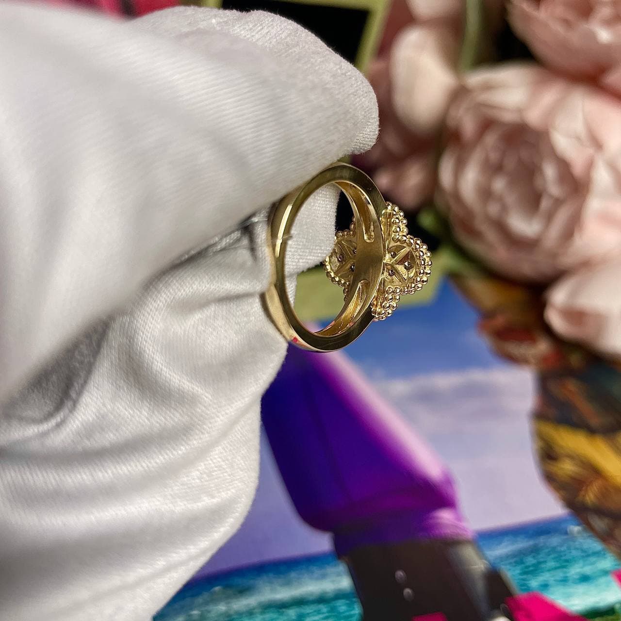 Кольцо Van Cleff с бриллиантами 0,52ct (желтое золото 585) — фото 5