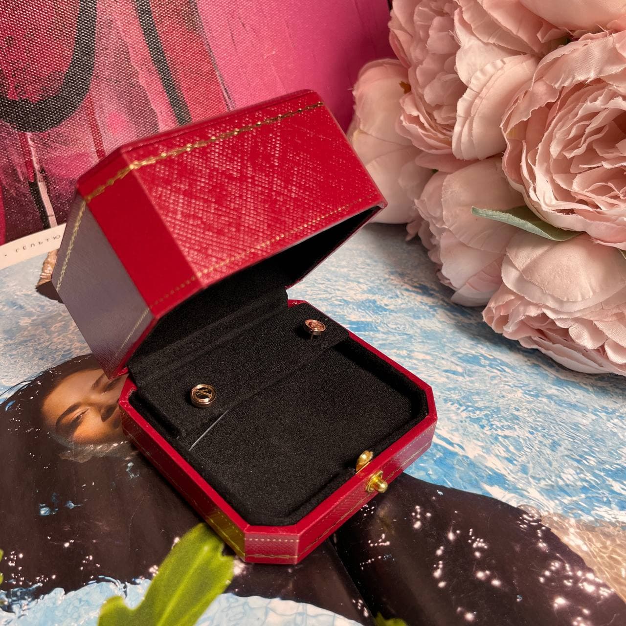 Серьги Cartier Love винты (розовое золото 585)