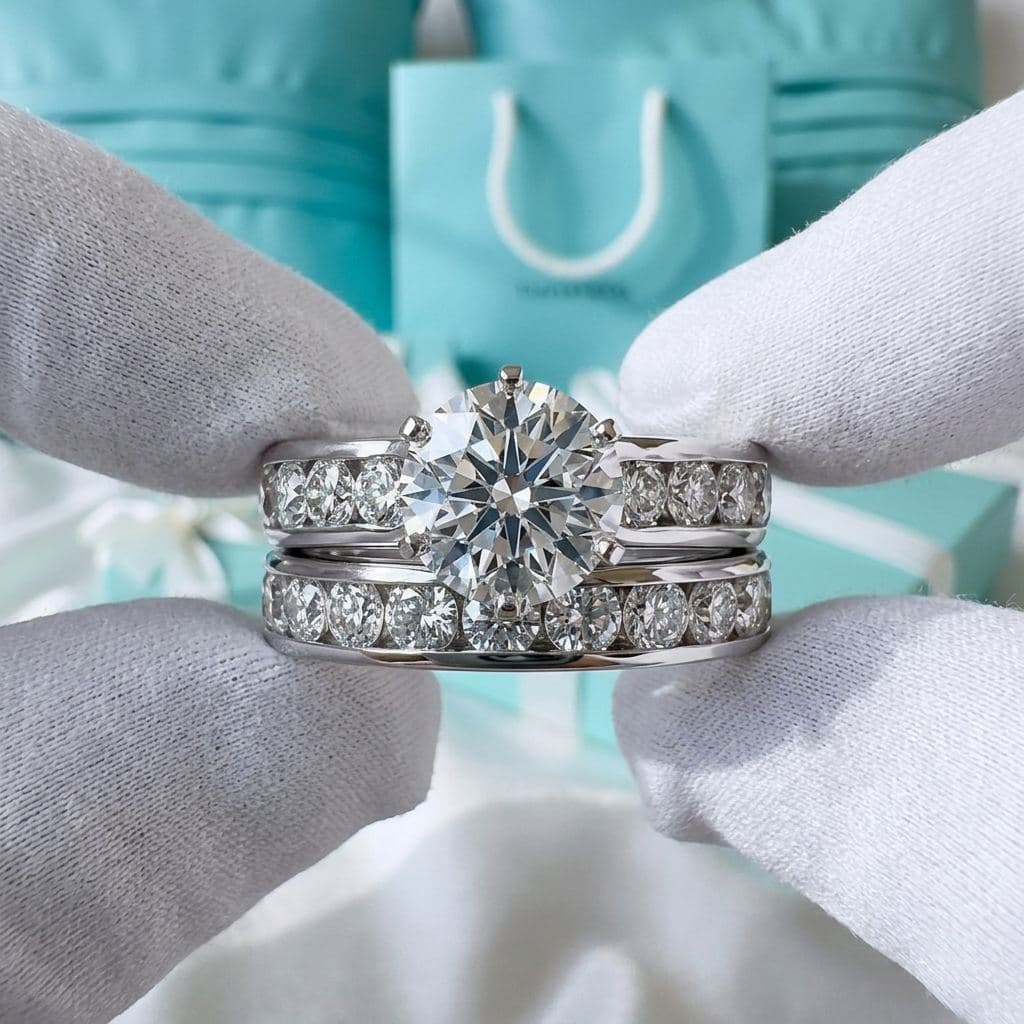 Кольцо Tiffany Setting с дорожкой из бриллиантов — фото 3