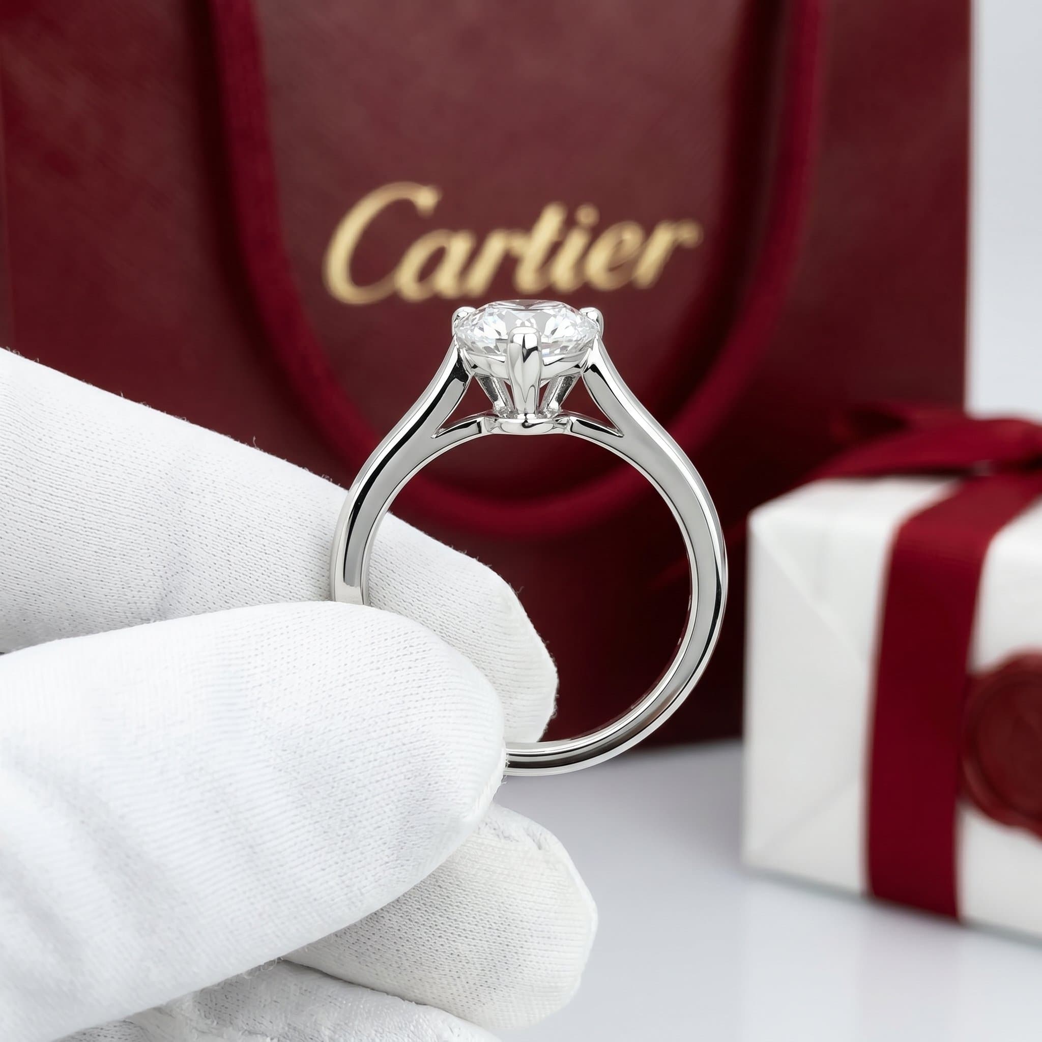 Золотое кольцо-солитер Cartier 1895