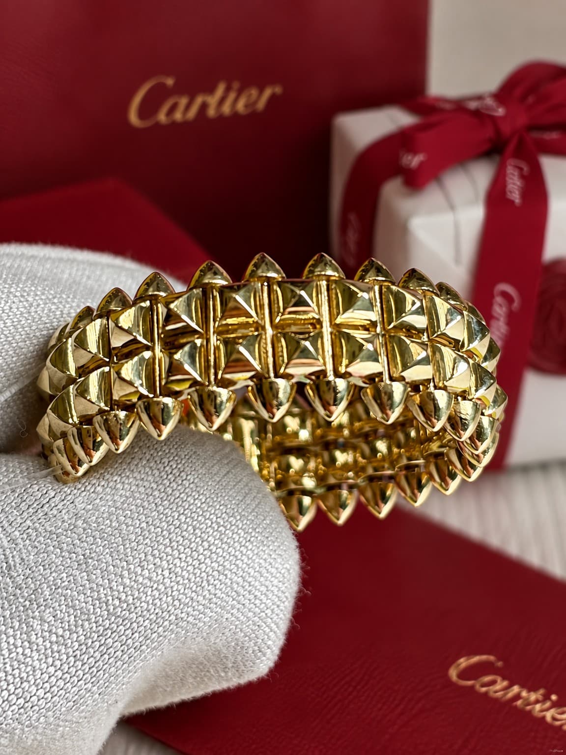 Кольцо Cartier Clash двойное 9,2 мм (размер 20,5), Жёлтое золото