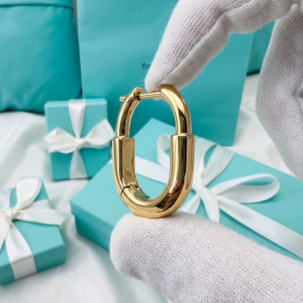 Серьги Tiffany Lock — малые, Жёлтое золото