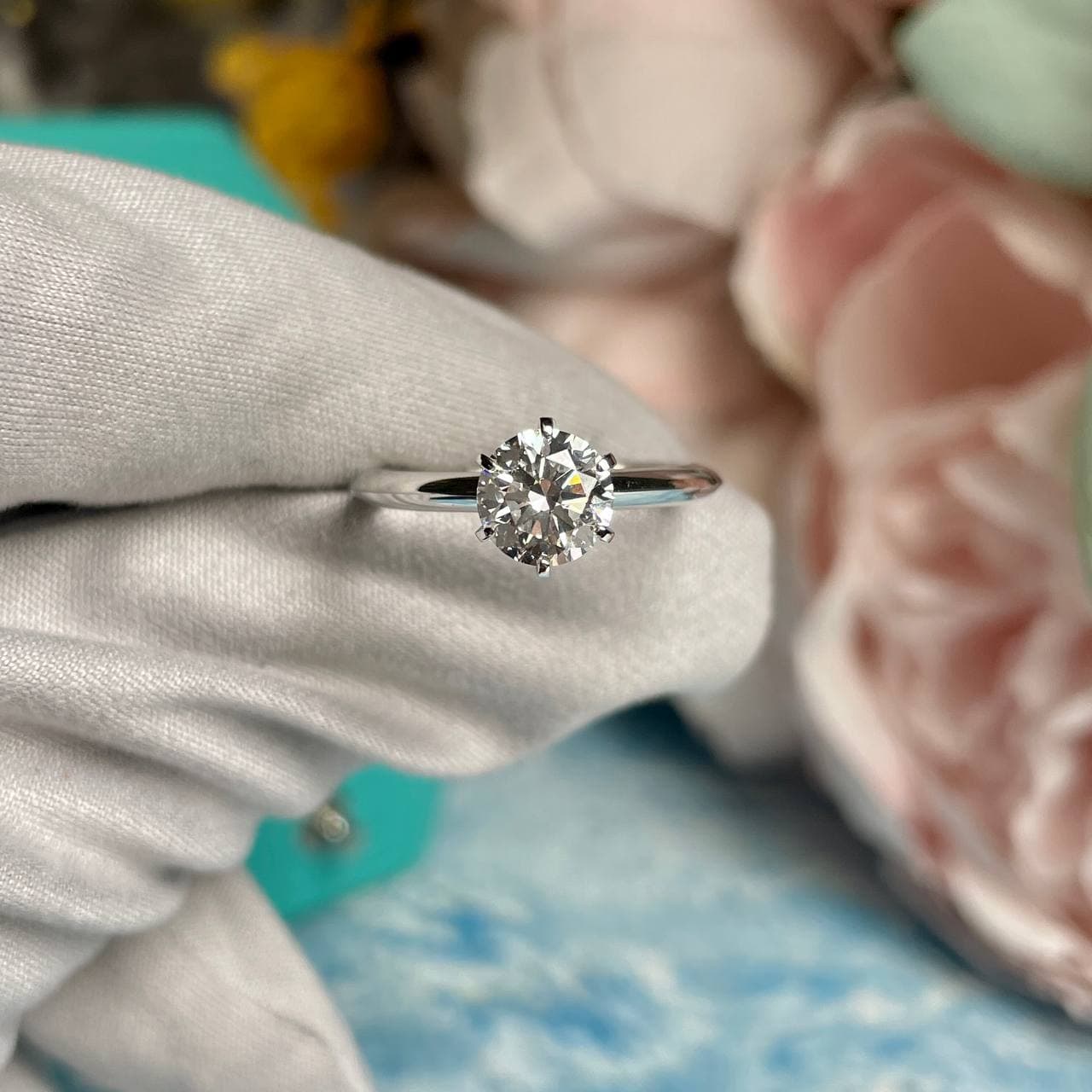 Кольцо Tiffany Co 1,00 ct (белое золото 585) (синтетика) — фото 5