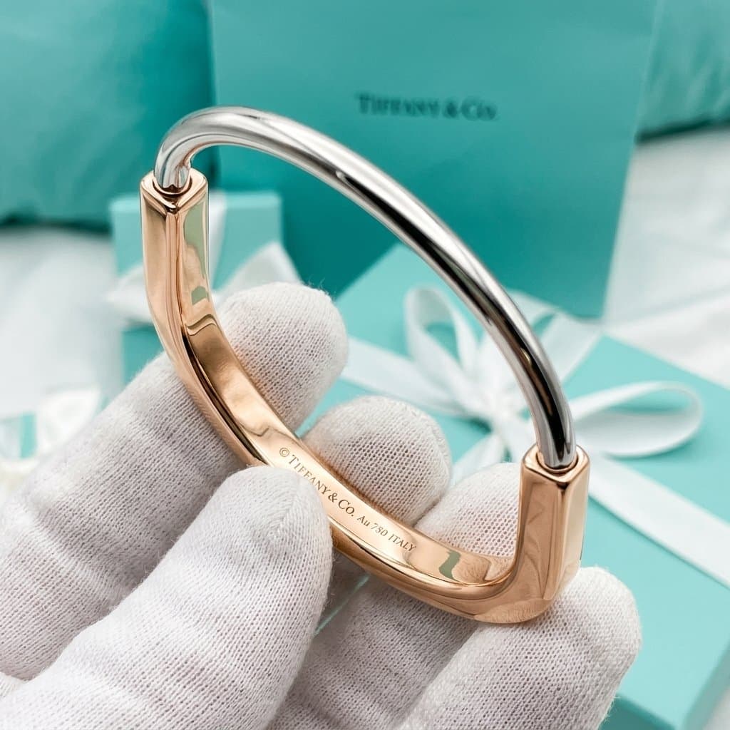 Браслет Tiffany Lock из розового и белого золота