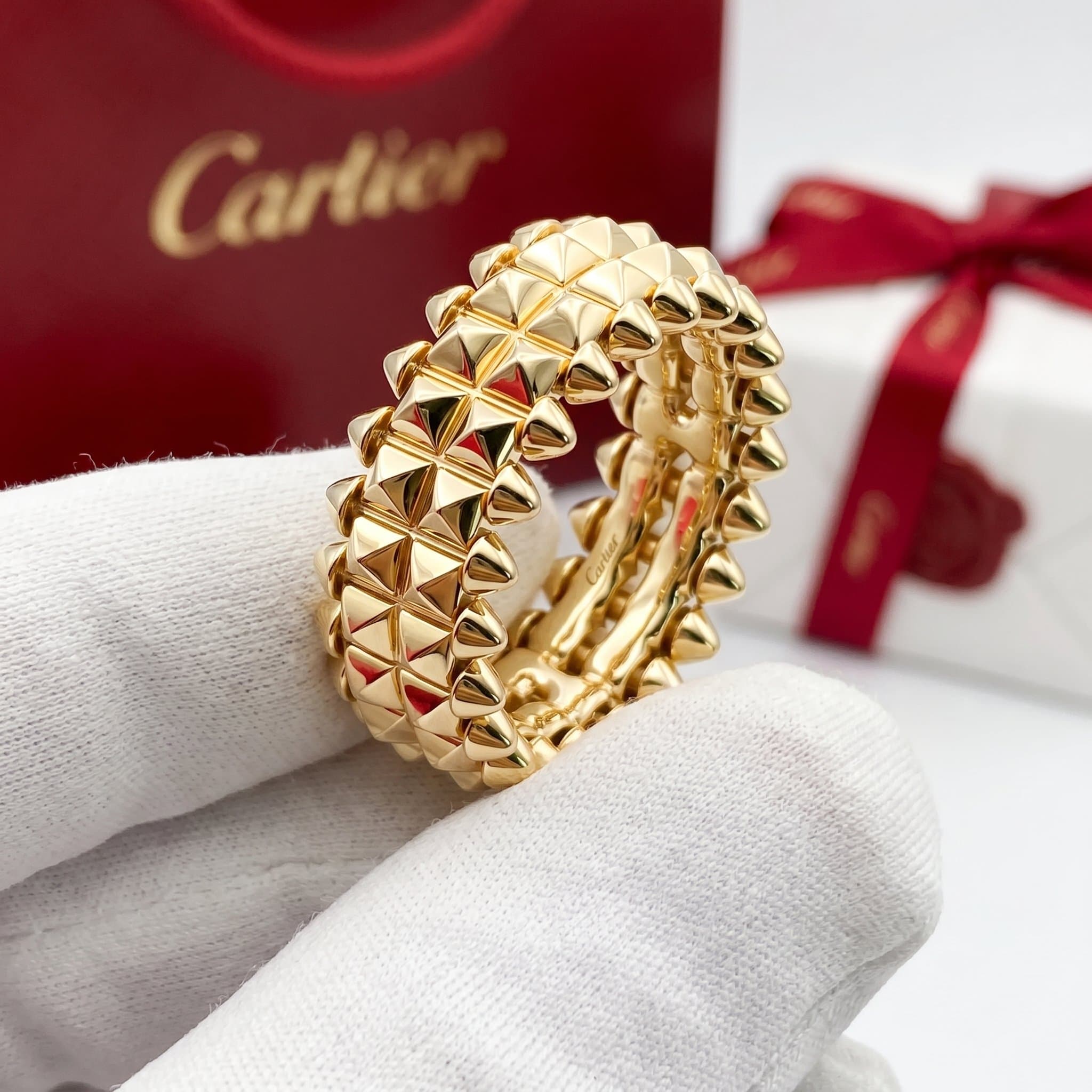Золотое кольцо Cartier Clash, два ряда, Жёлтое золото
