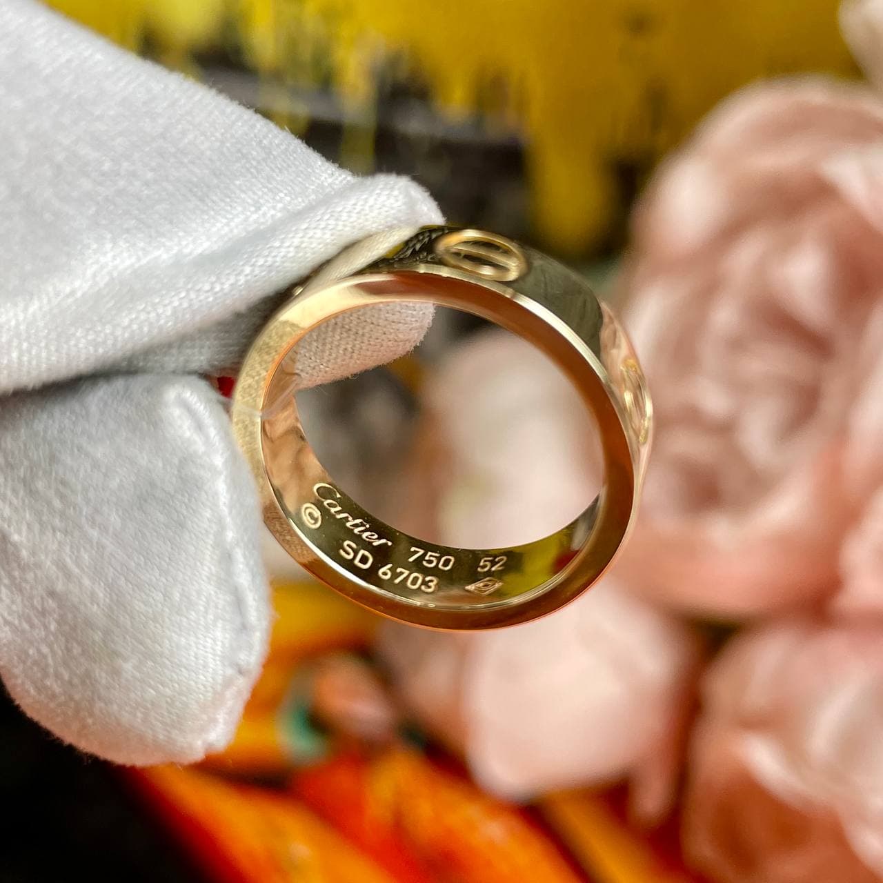 Кольцо Cartier Love уменьшенная модель с 3 бриллиантами WB (желтое золото 585) — фото 5