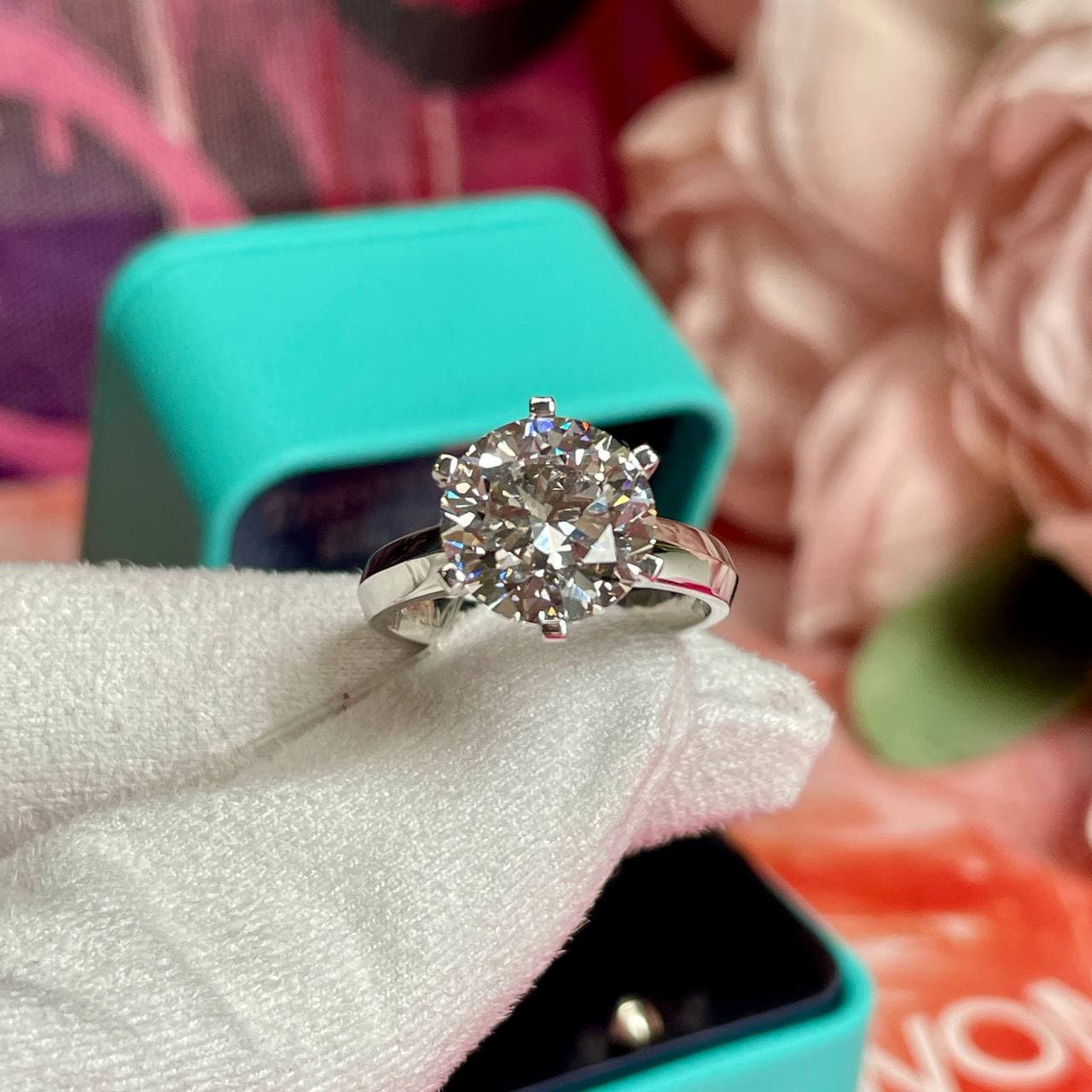 Кольцо Tiffany с бриллиантом 4,06ct (белое золото 585) (модель #2) — фото 4