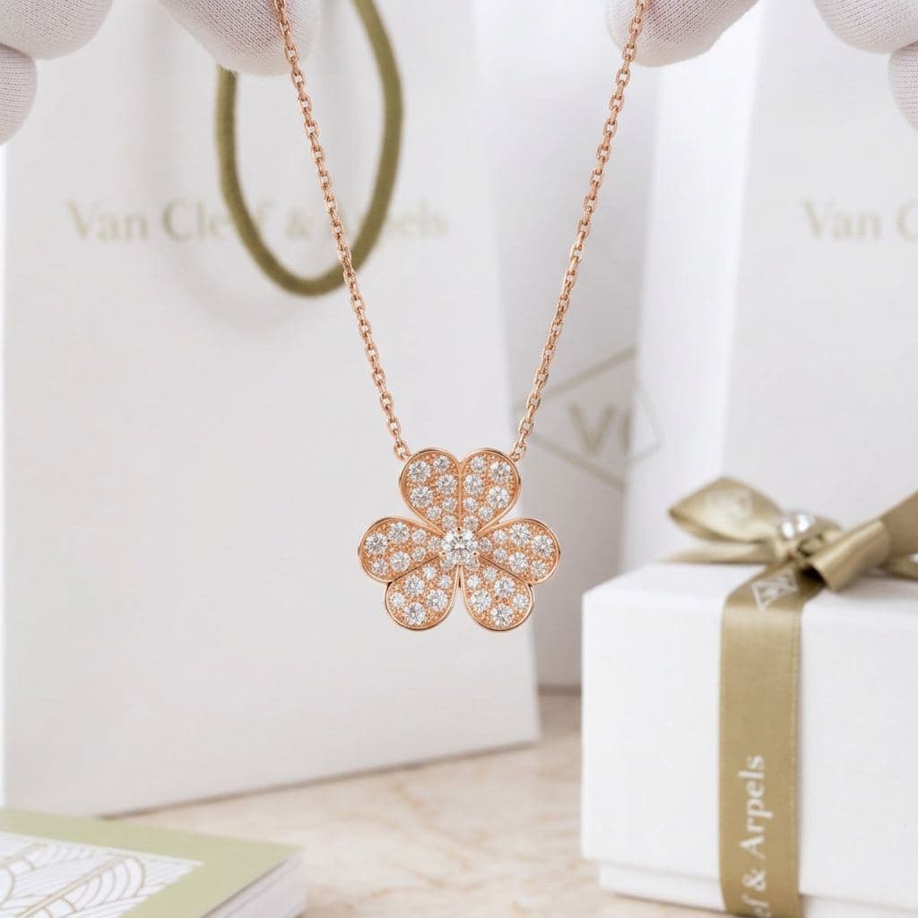 Кулон Van Cleef & Arpels Frivole, малая модель, розовое золото, бриллианты — фото 2