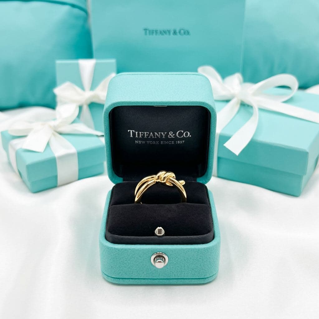 Кольцо Tiffany Knot Double Row в желтом золоте — фото 4