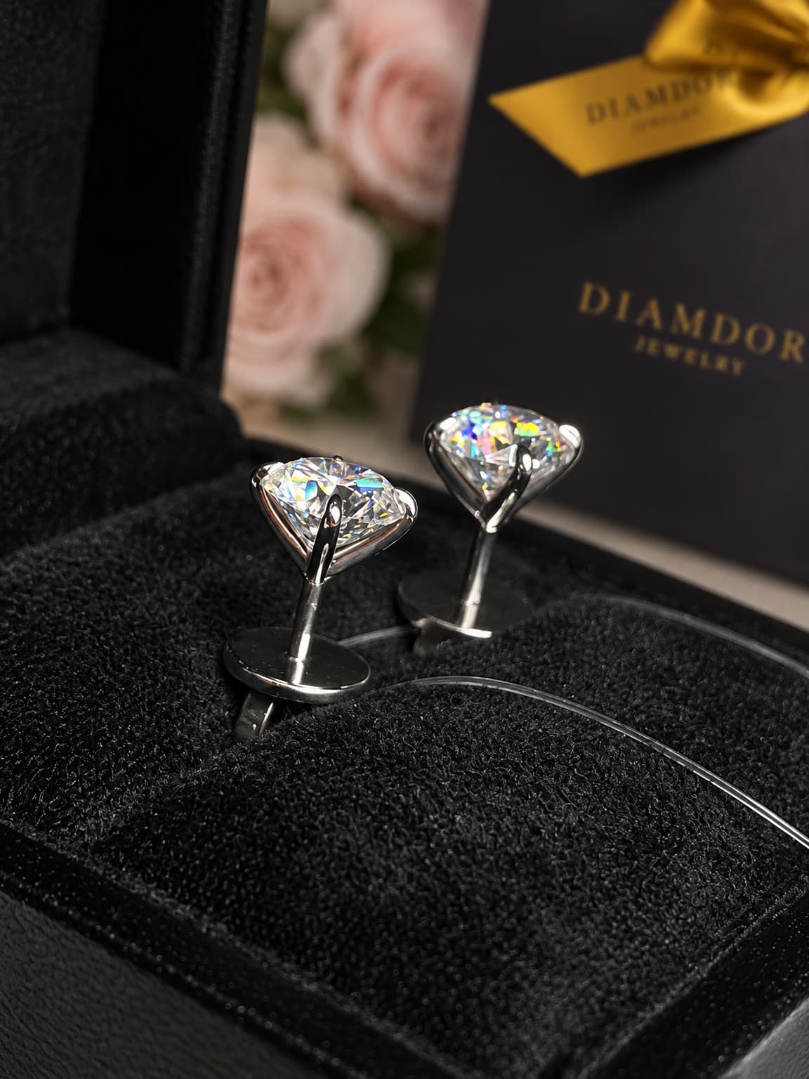 Серьги пусеты с бриллиантами 3,02 ct — фото 3
