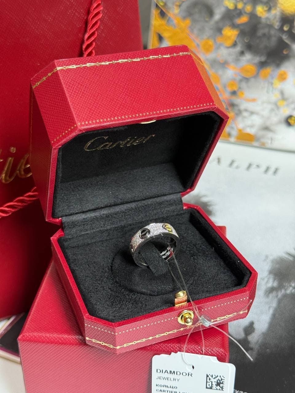 Кольцо Cartier Love Pave 0,79 ct (белое золото 750), Белое золото