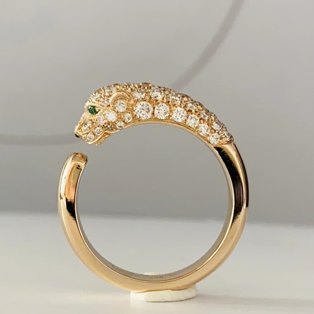 Золотое кольцо Cartier Panthère de Cartier с бриллиантами — фото 7