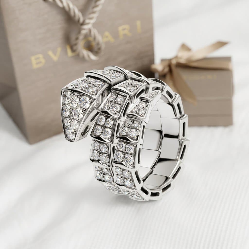 Кольцо Bvlgari Serpenti Viper с бриллиантами