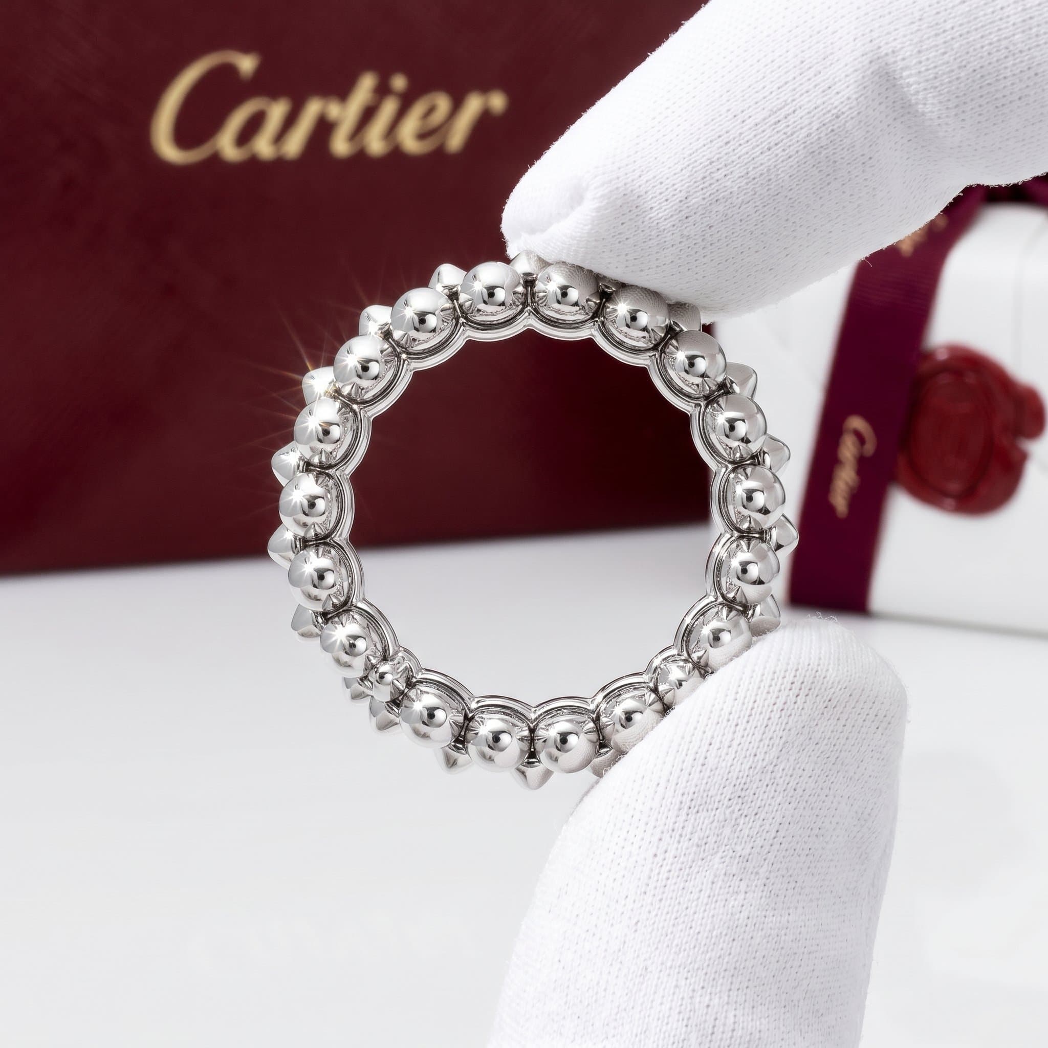 Золотое кольцо Cartier Clash, два ряда — фото 2