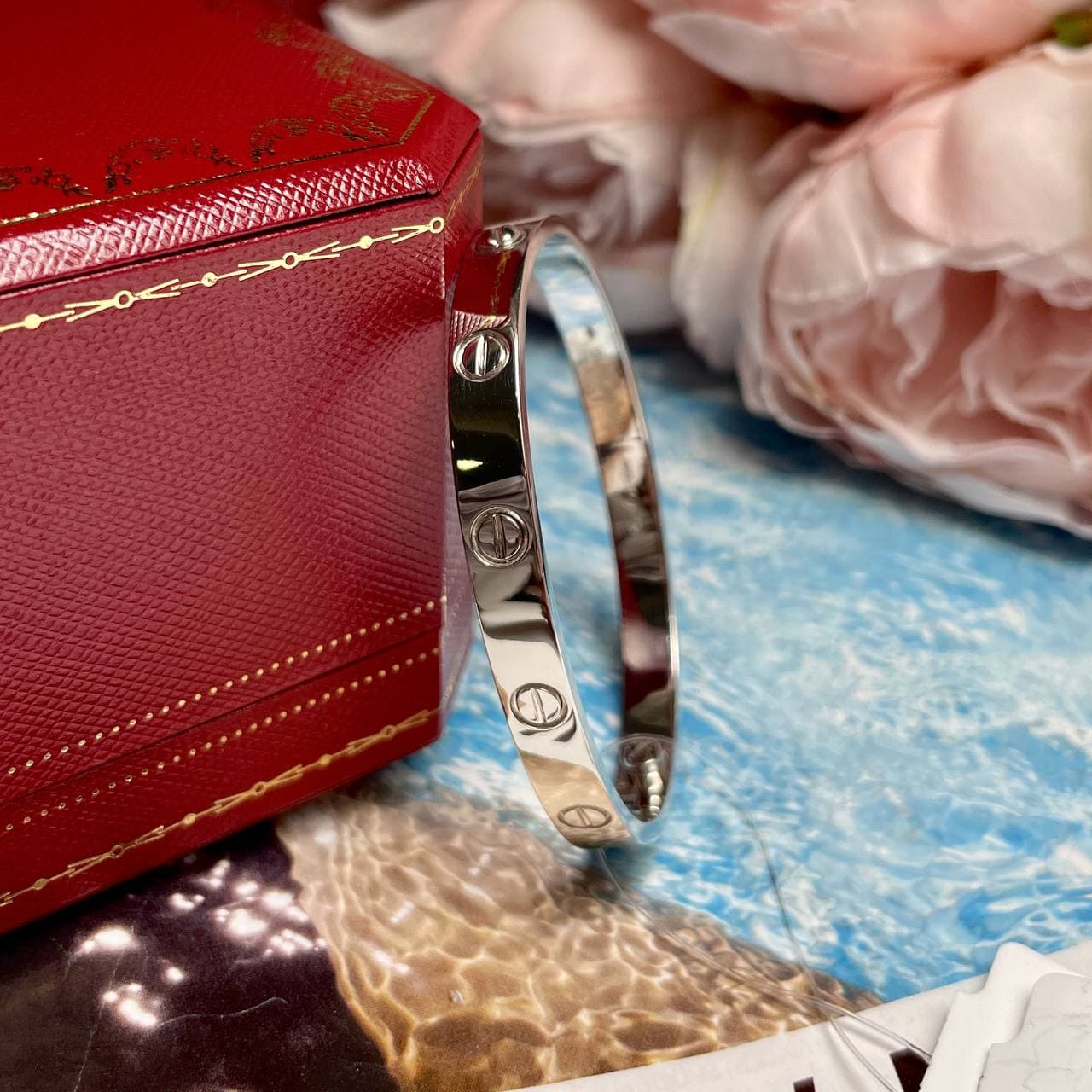 Браслет Cartier Love без бриллиантов (белое золото 585)